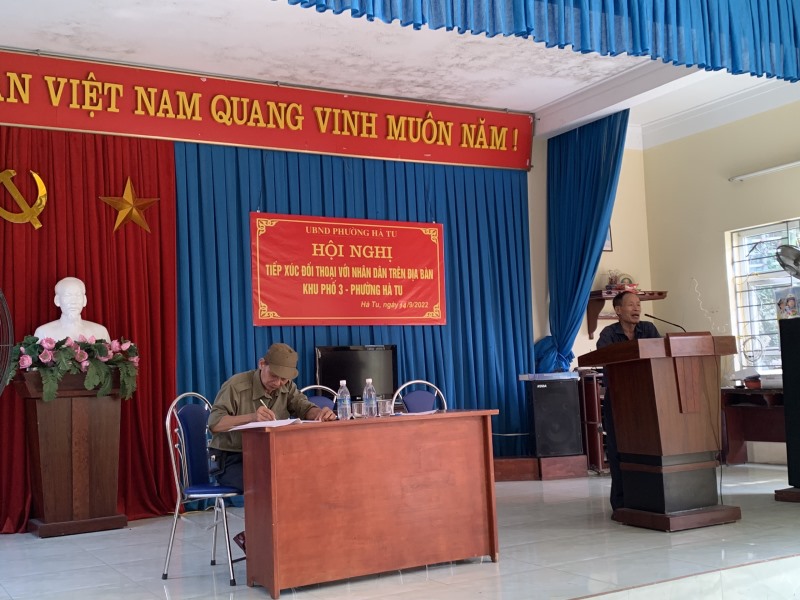 UBND phường Hà Tu Tổ chức Hội nghị tiếp xúc, đối thoại với nhân dân trên địa bàn phường Hà Tu 6 tháng cuối năm 2022