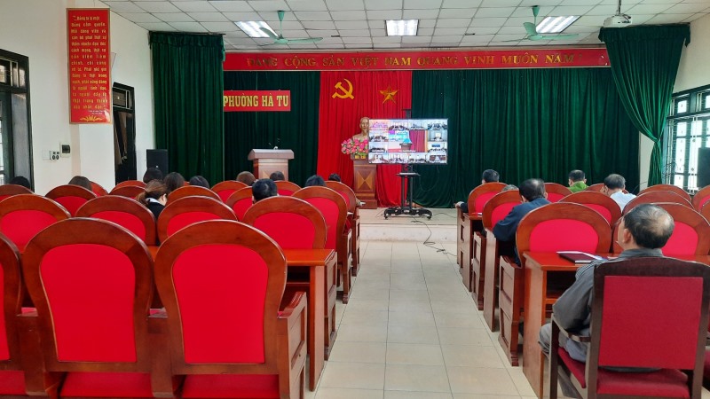 Phường Hà Tu dự hội nghị trực tuyến báo viên thành phố mở rộng quý I/2024