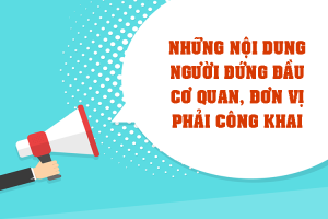 Người đứng đầu cơ quan, đơn vị phải công khai những nội dung gì?